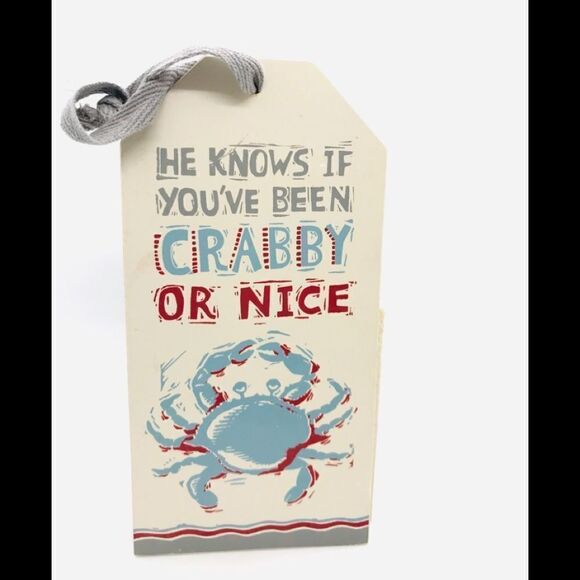 Christmas Wine Tag Motivational Sign He Knows - Picture 1 of 10